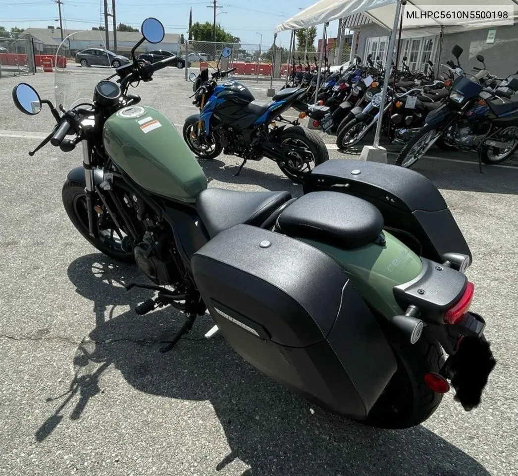 2022 Honda Cmx500 VIN: MLHPC5610N5500198 Lot: 88823215