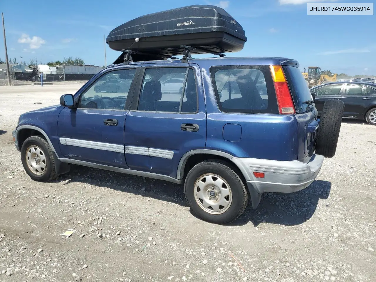 1998 Honda Cr-V Lx VIN: JHLRD1745WC035914 Lot: 61657985