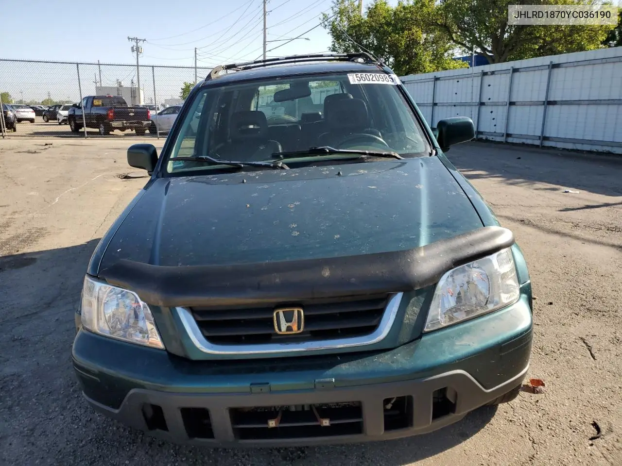 2000 Honda Cr-V Se VIN: JHLRD1870YC036190 Lot: 56020985