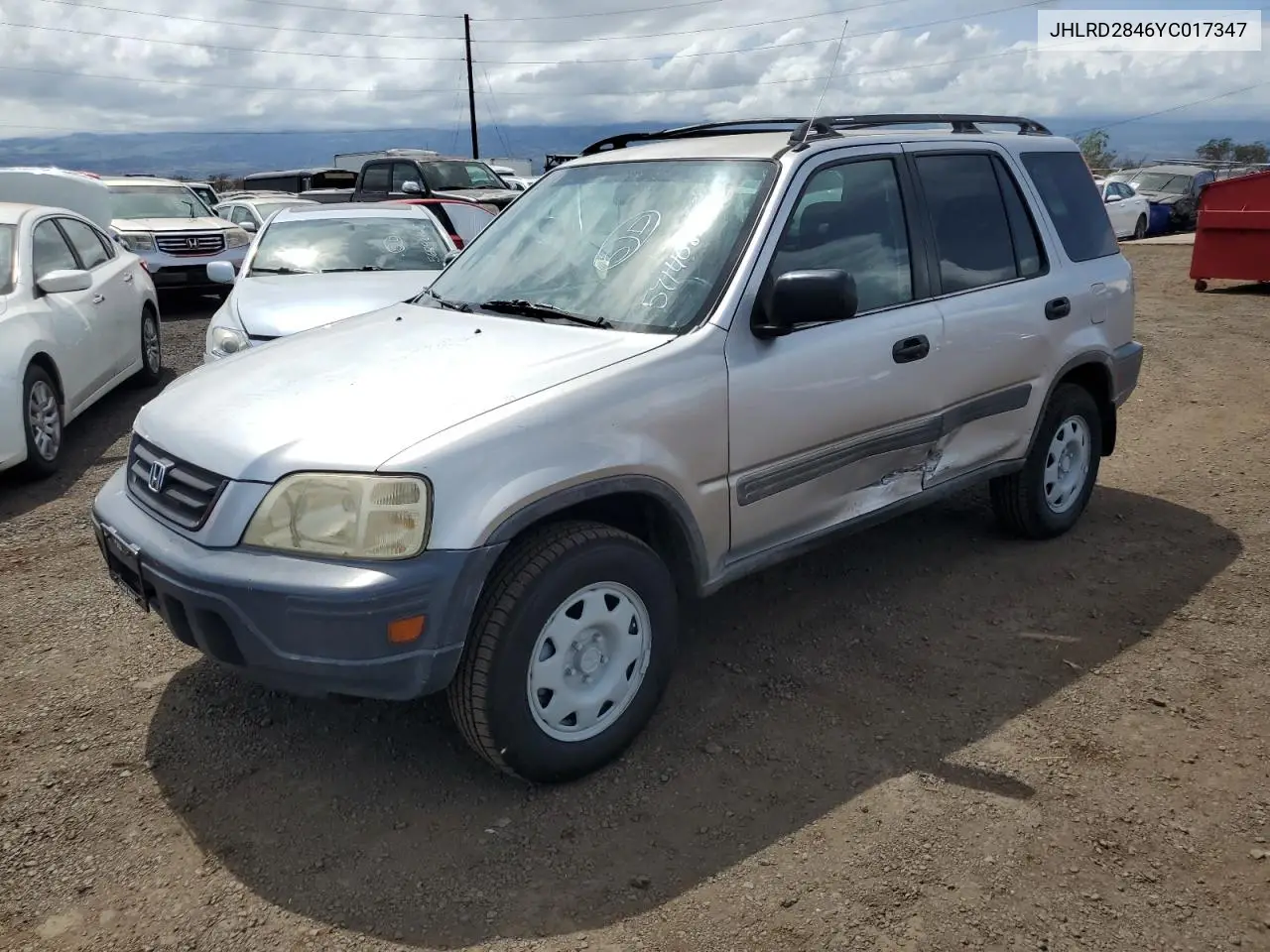 2000 Honda Cr-V Lx VIN: JHLRD2846YC017347 Lot: 57140835