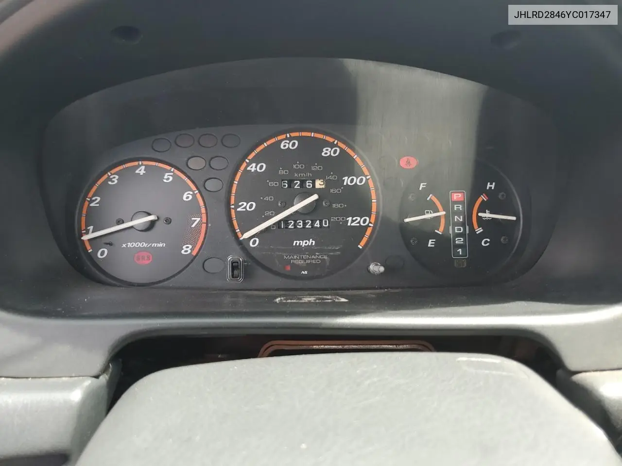 2000 Honda Cr-V Lx VIN: JHLRD2846YC017347 Lot: 57140835