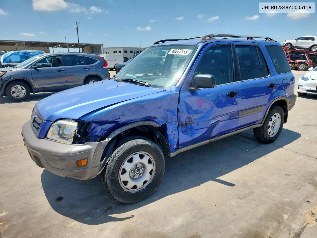 2000 Honda Cr-V Lx VIN: JHLRD2848YC005118 Lot: 60927935