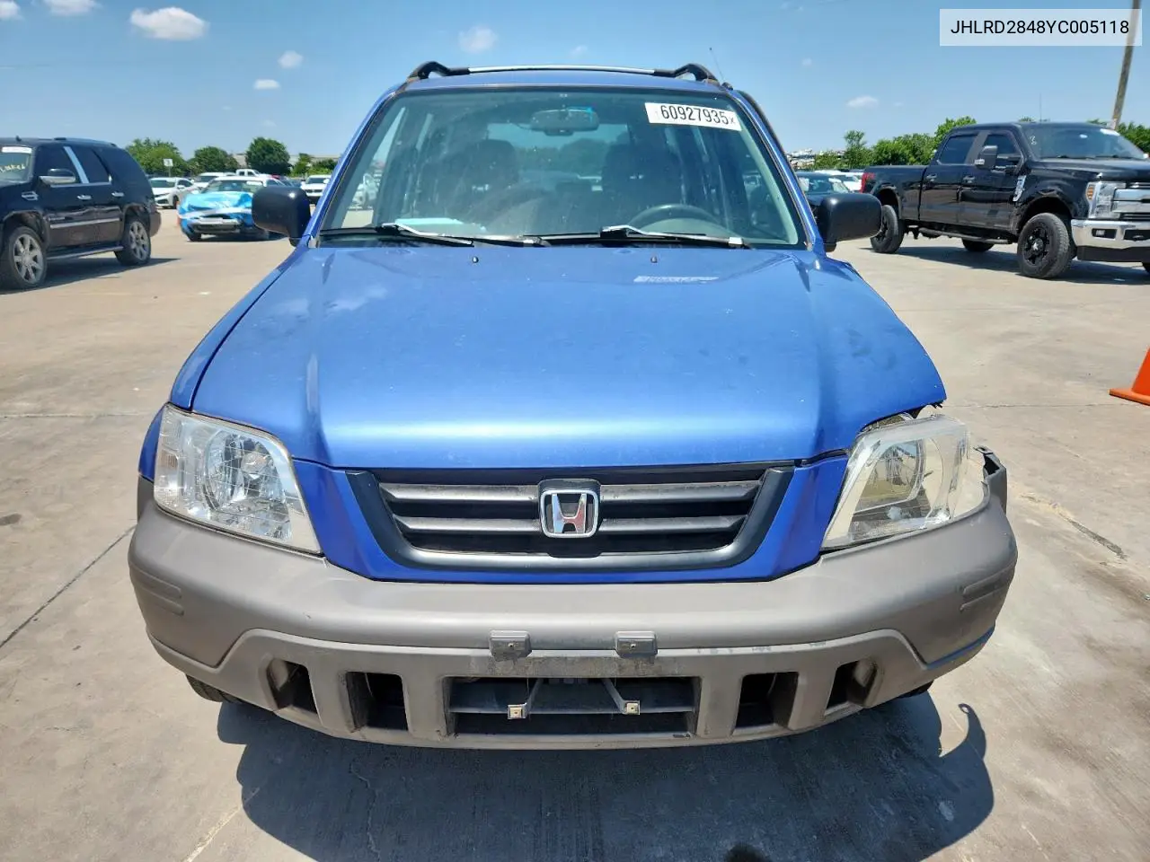 2000 Honda Cr-V Lx VIN: JHLRD2848YC005118 Lot: 60927935