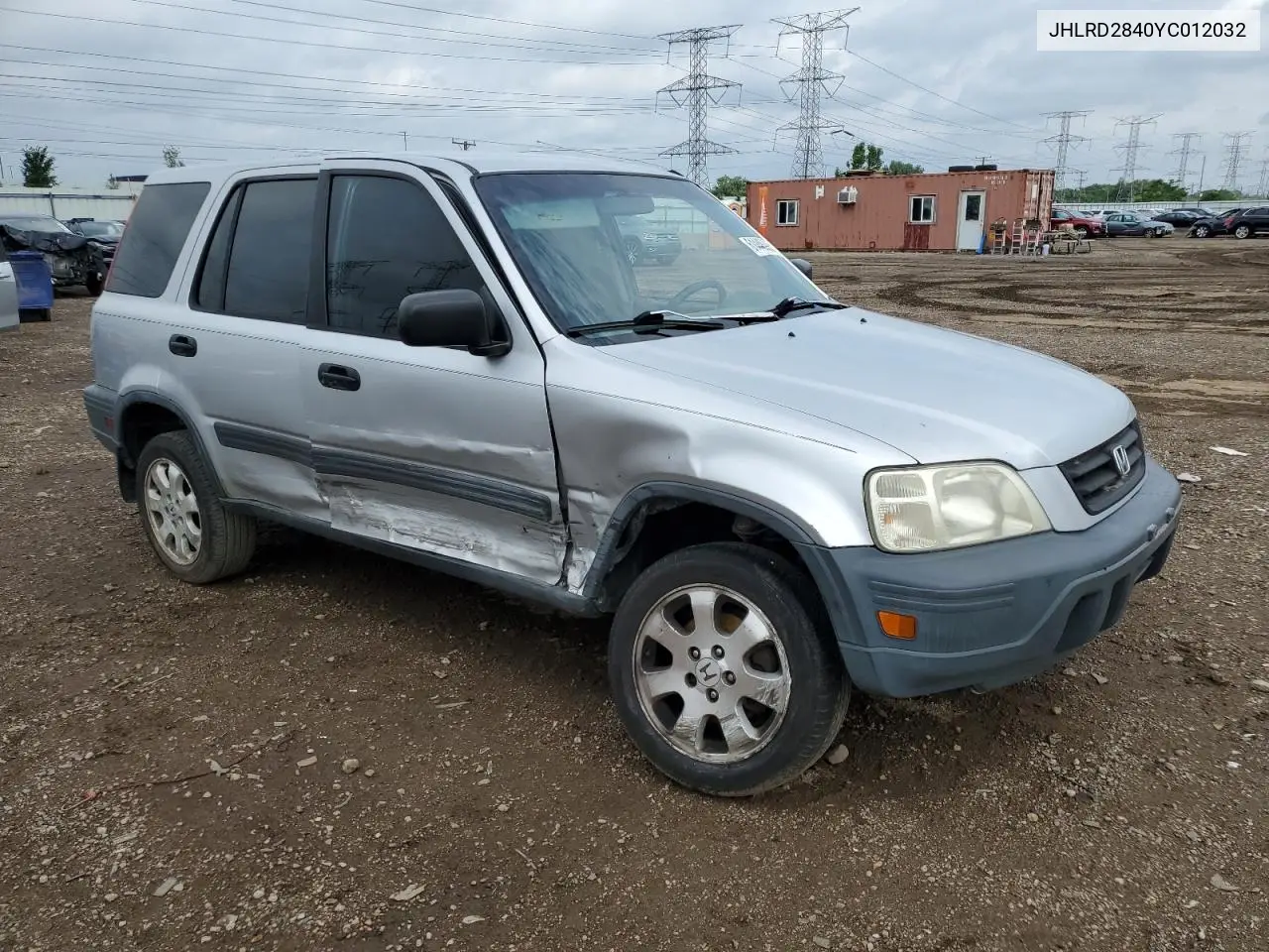 2000 Honda Cr-V Lx VIN: JHLRD2840YC012032 Lot: 61448005