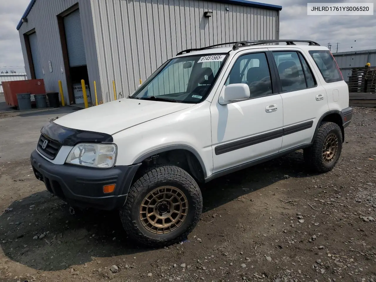 2000 Honda Cr-V Ex VIN: JHLRD1761YS006520 Lot: 61451565