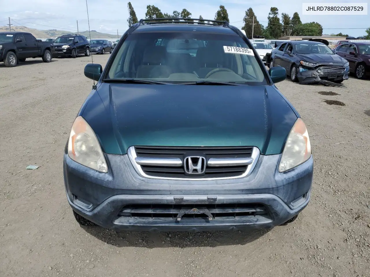 2002 Honda Cr-V Ex VIN: JHLRD78802C087529 Lot: 57188395