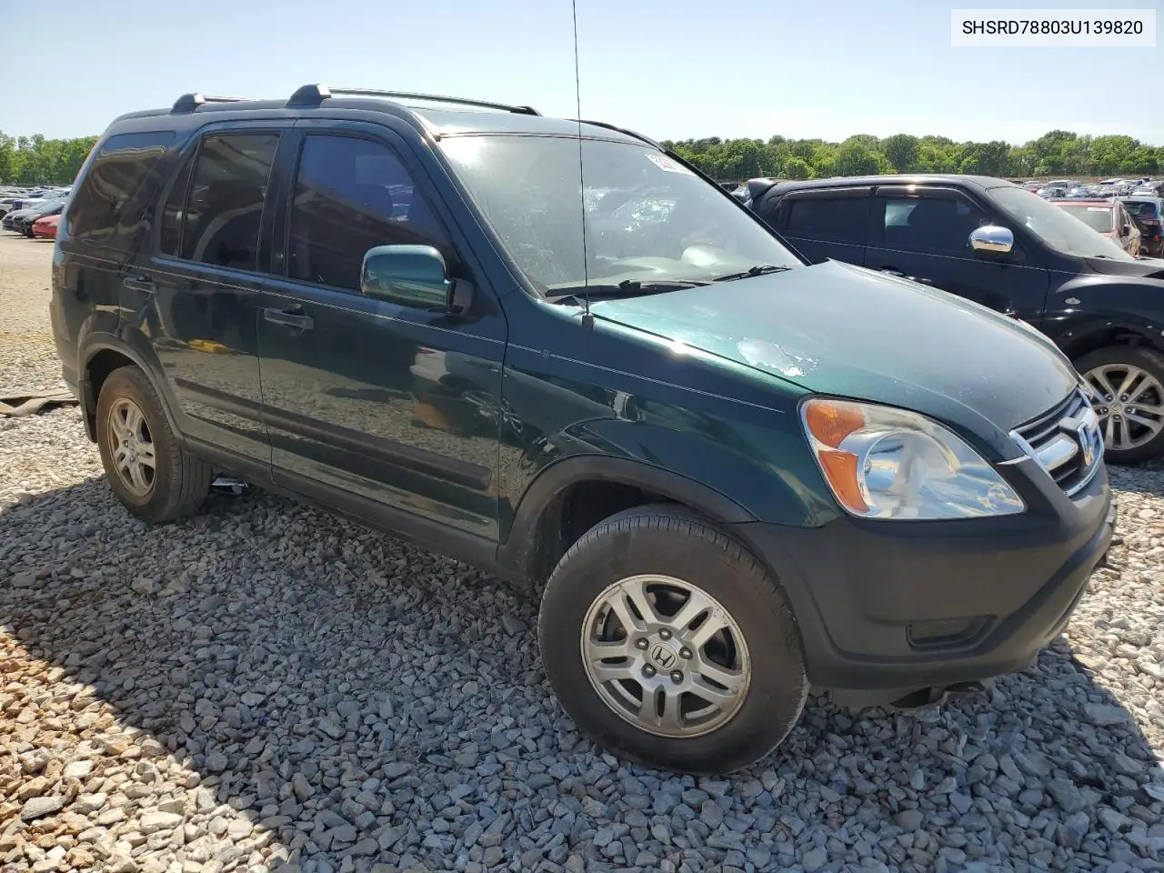 2003 Honda Cr-V Ex VIN: SHSRD78803U139820 Lot: 53387555