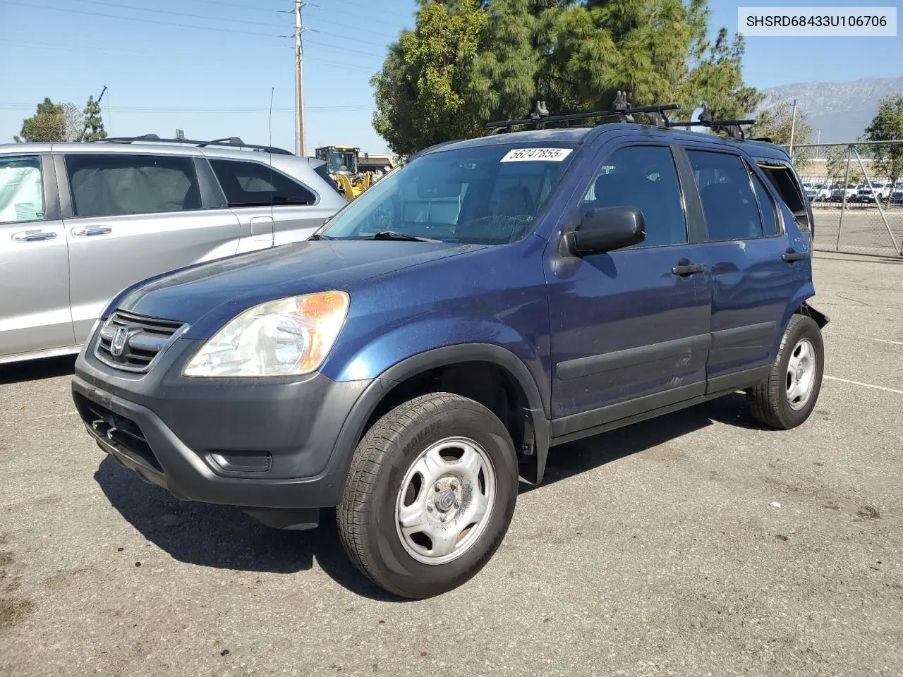 2003 Honda Cr-V Lx VIN: SHSRD68433U106706 Lot: 56247855