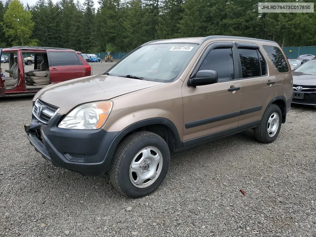 2003 Honda Cr-V Lx VIN: JHLRD78473C017850 Lot: 56507145