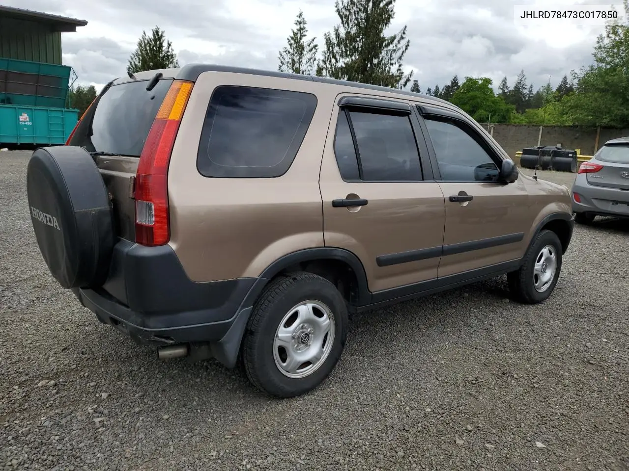 2003 Honda Cr-V Lx VIN: JHLRD78473C017850 Lot: 56507145