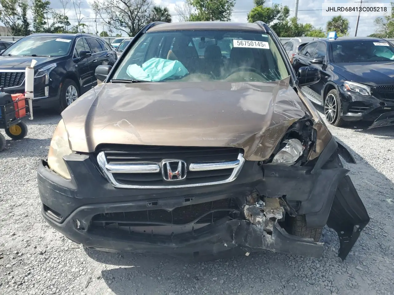 2003 Honda Cr-V Lx VIN: JHLRD68413C005218 Lot: 56750145
