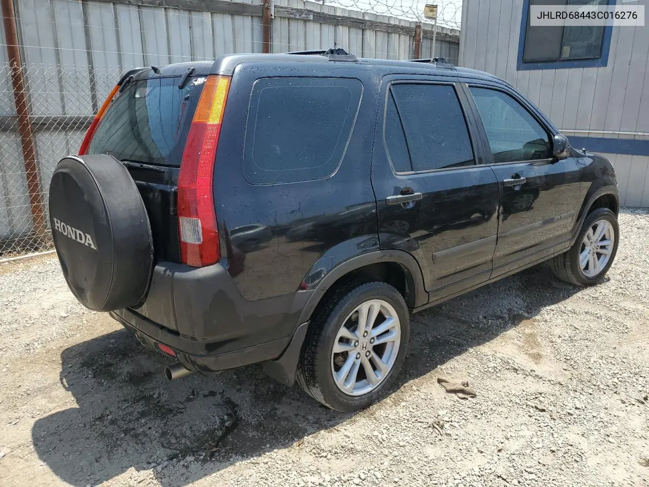 2003 Honda Cr-V Lx VIN: JHLRD68443C016276 Lot: 62424345