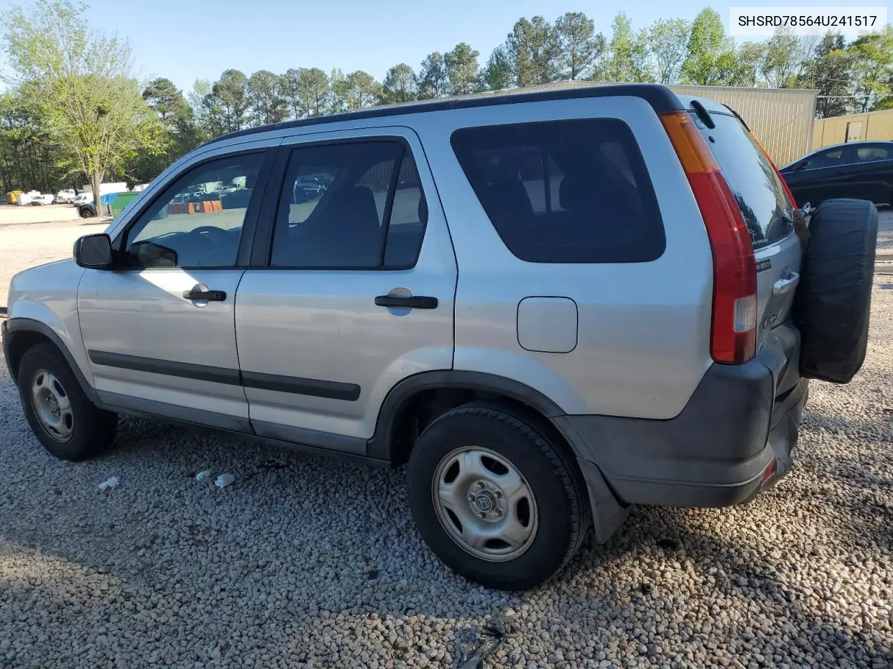 2004 Honda Cr-V Lx VIN: SHSRD78564U241517 Lot: 52516255