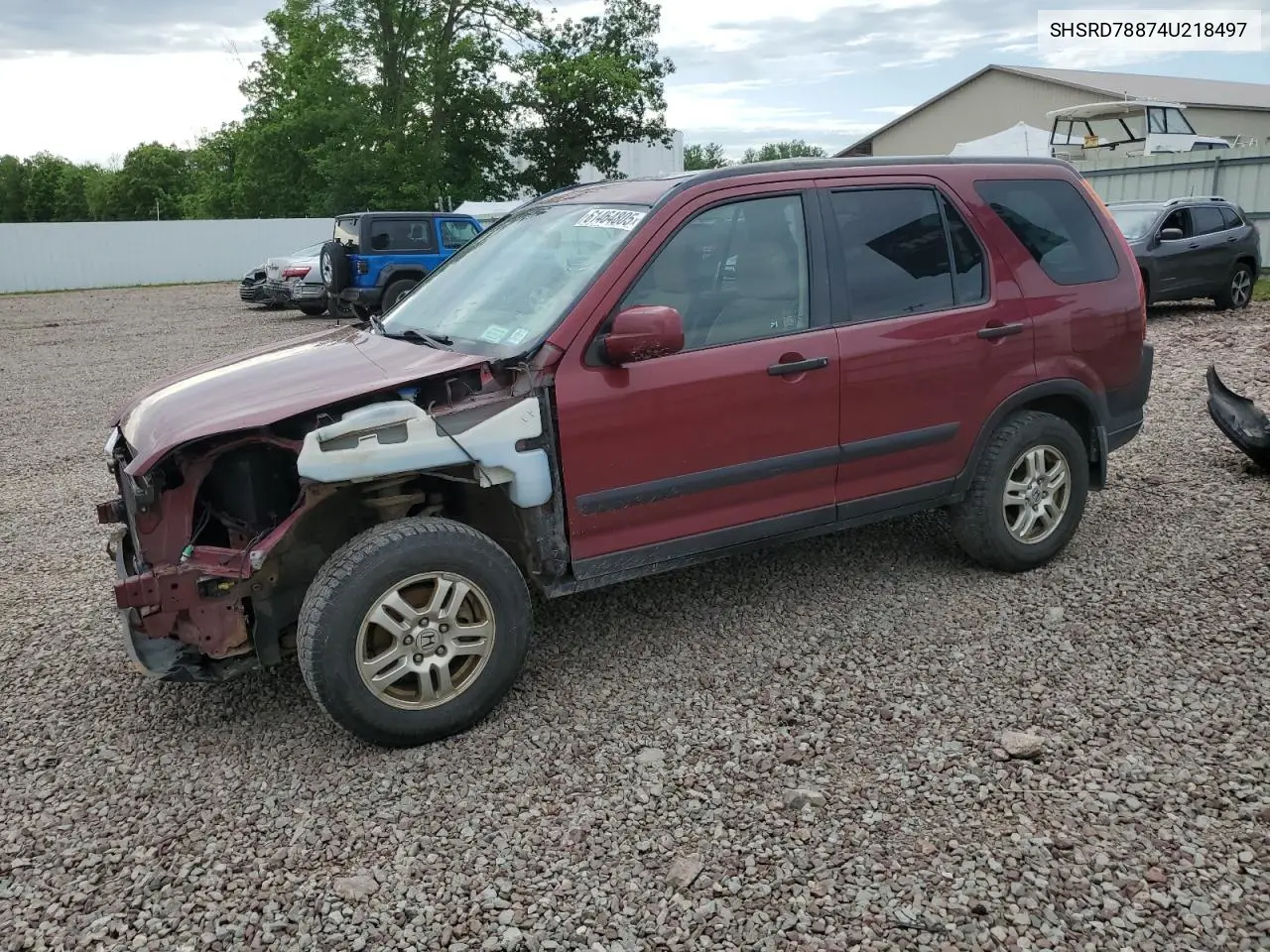 2004 Honda Cr-V Ex VIN: SHSRD78874U218497 Lot: 61464805
