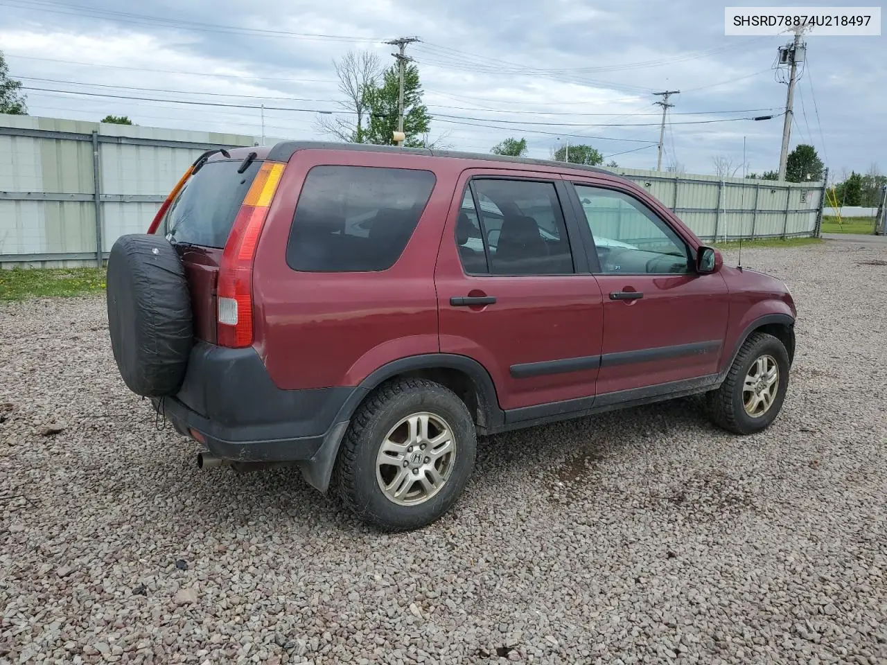 2004 Honda Cr-V Ex VIN: SHSRD78874U218497 Lot: 61464805