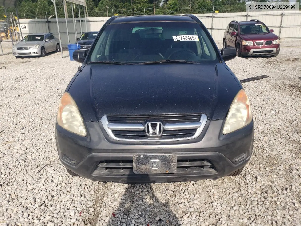 2004 Honda Cr-V Ex VIN: SHSRD78894U229999 Lot: 61743485