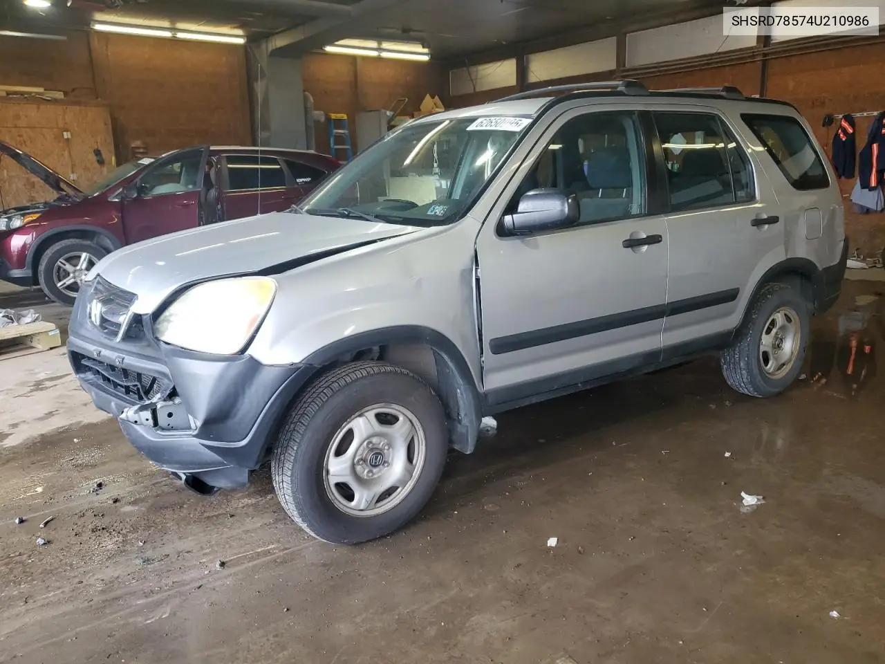 2004 Honda Cr-V Lx VIN: SHSRD78574U210986 Lot: 62650095
