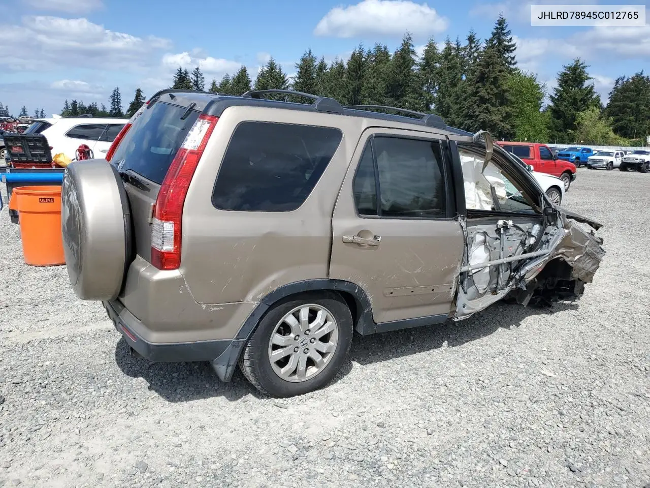 2005 Honda Cr-V Se VIN: JHLRD78945C012765 Lot: 56958695