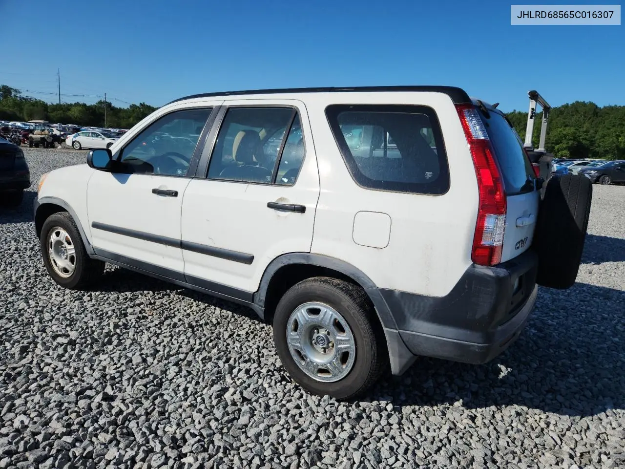 2005 Honda Cr-V Lx VIN: JHLRD68565C016307 Lot: 63077865