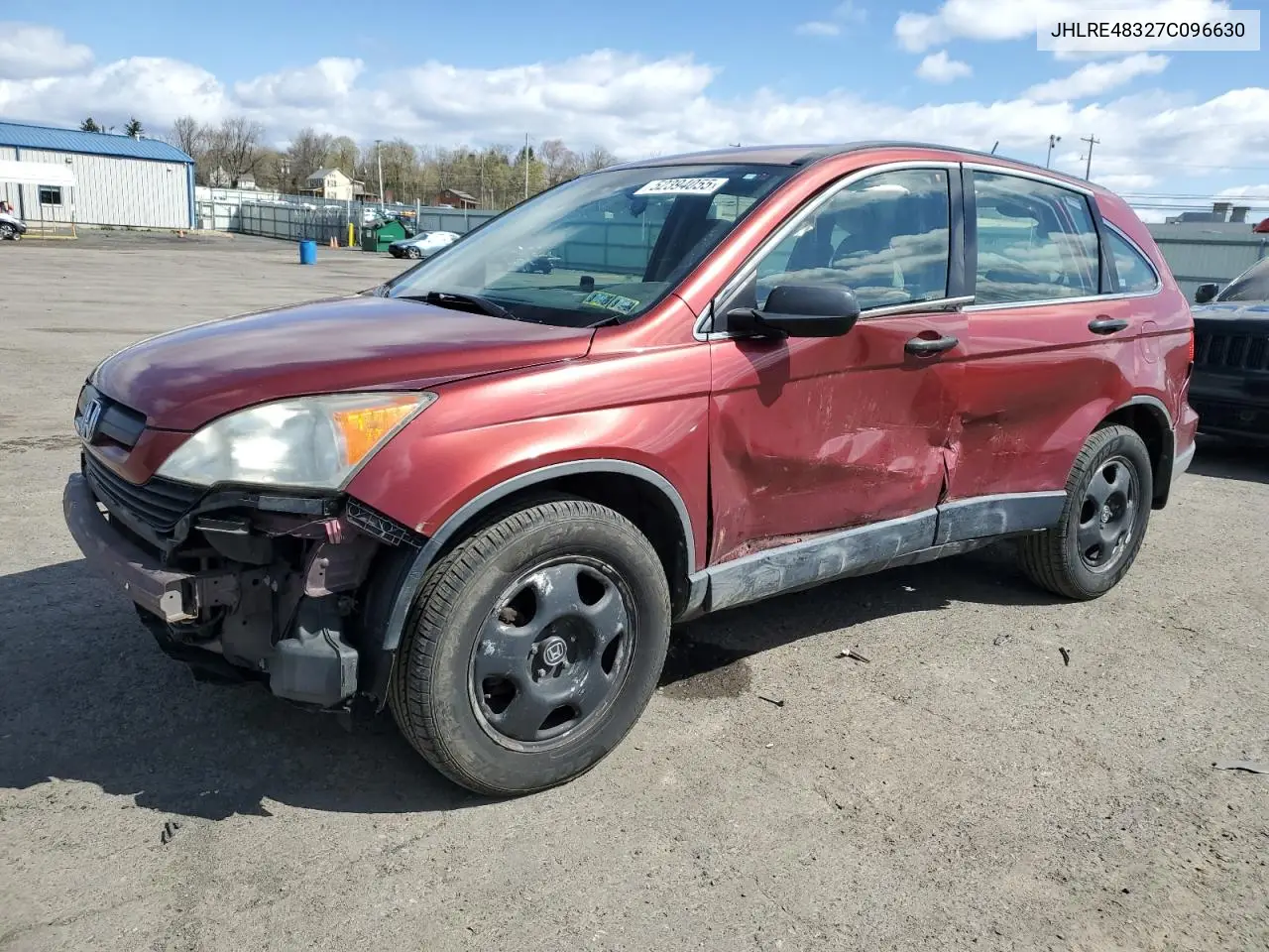 2007 Honda Cr-V Lx VIN: JHLRE48327C096630 Lot: 52394055