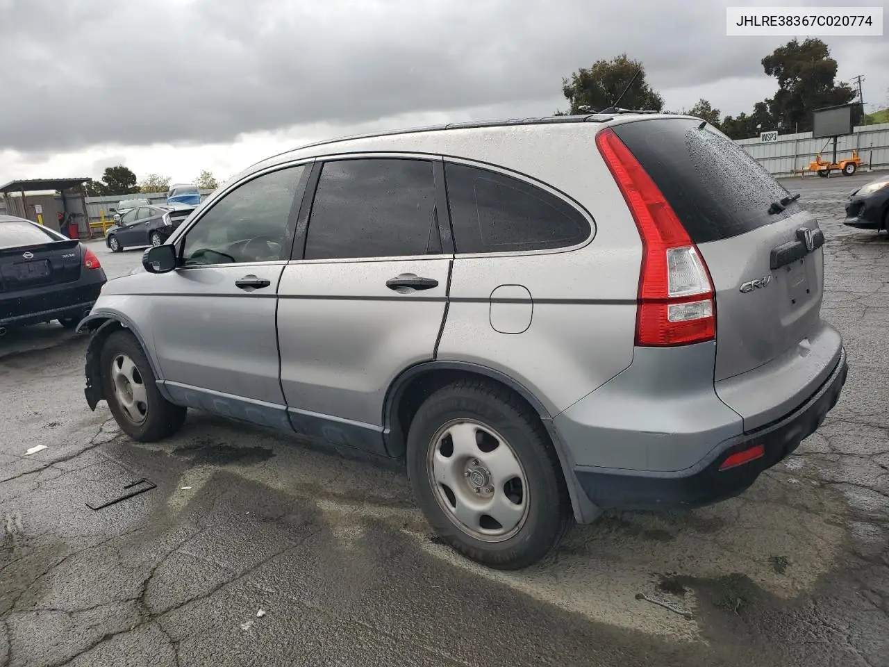 2007 Honda Cr-V Lx VIN: JHLRE38367C020774 Lot: 53541675
