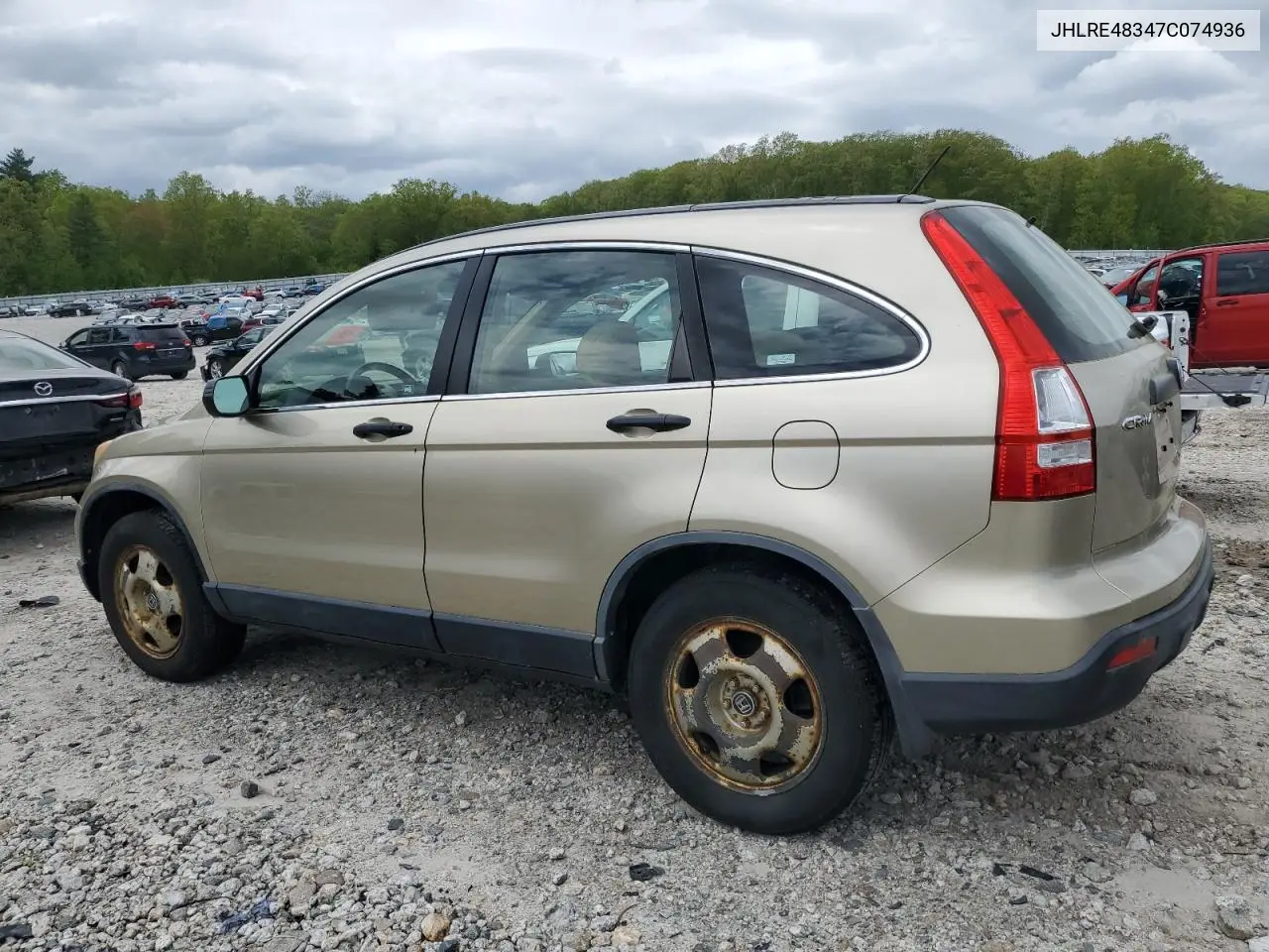 2007 Honda Cr-V Lx VIN: JHLRE48347C074936 Lot: 56868335
