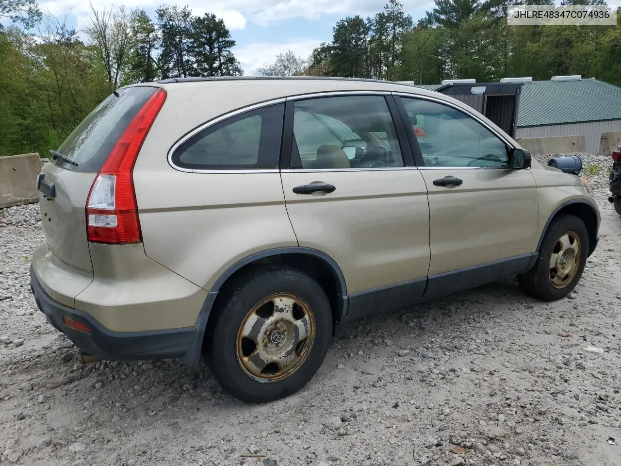 2007 Honda Cr-V Lx VIN: JHLRE48347C074936 Lot: 56868335