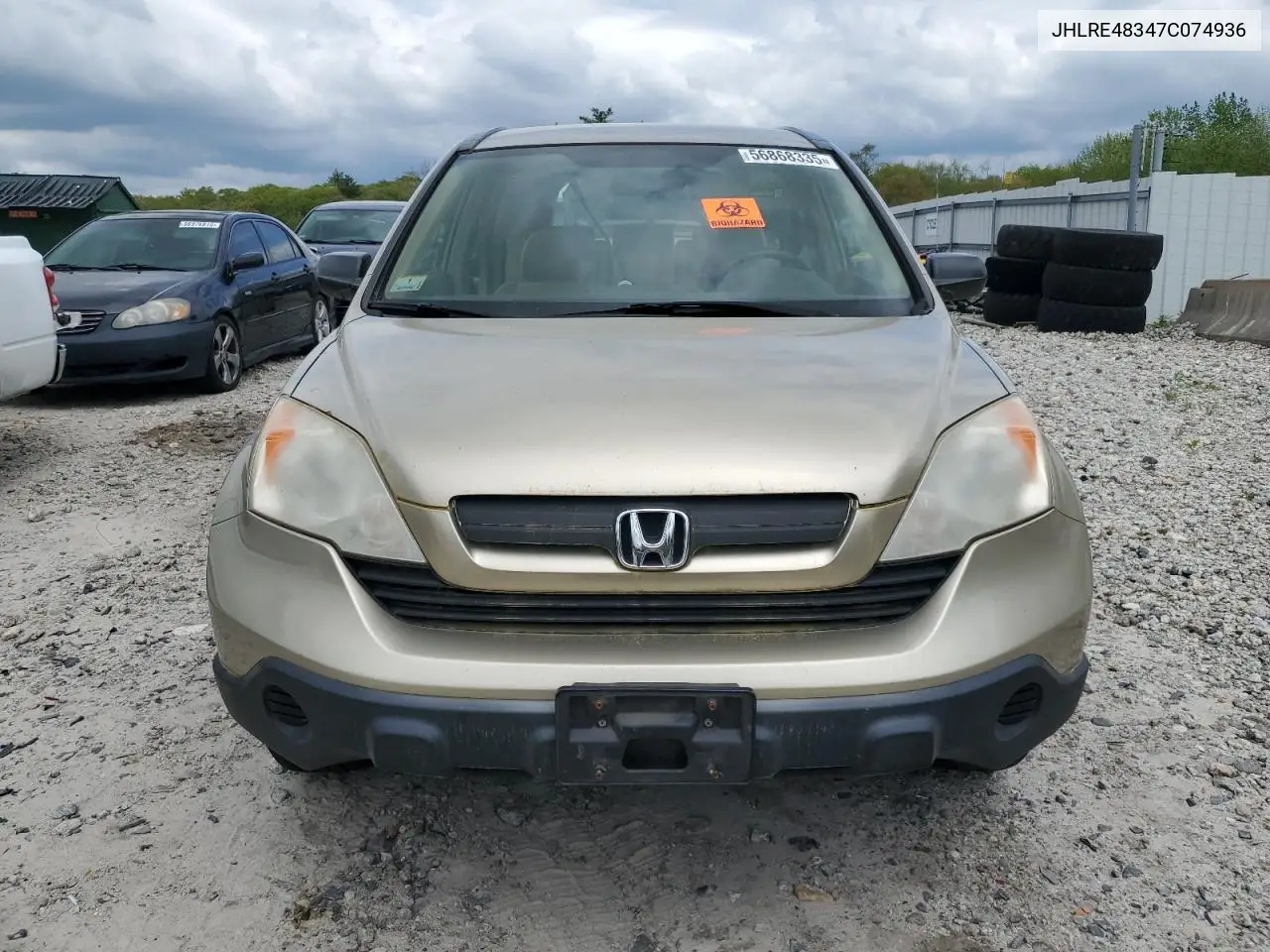2007 Honda Cr-V Lx VIN: JHLRE48347C074936 Lot: 56868335