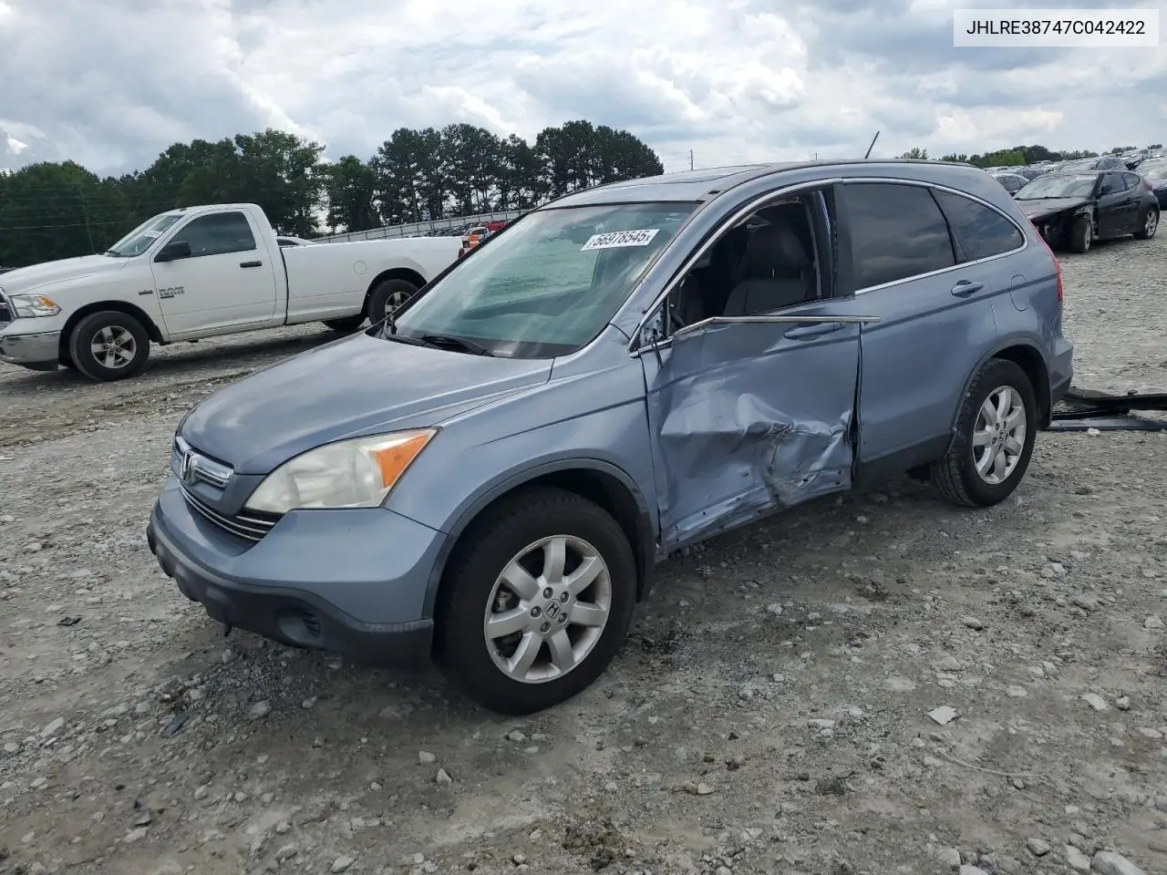 2007 Honda Cr-V Exl VIN: JHLRE38747C042422 Lot: 56978545