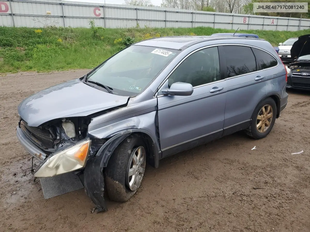 2007 Honda Cr-V Exl VIN: JHLRE48797C081240 Lot: 57174495