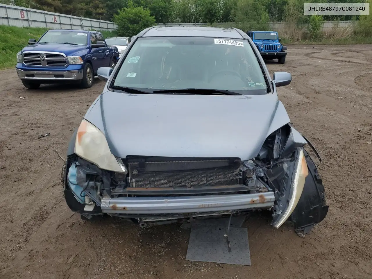 2007 Honda Cr-V Exl VIN: JHLRE48797C081240 Lot: 57174495