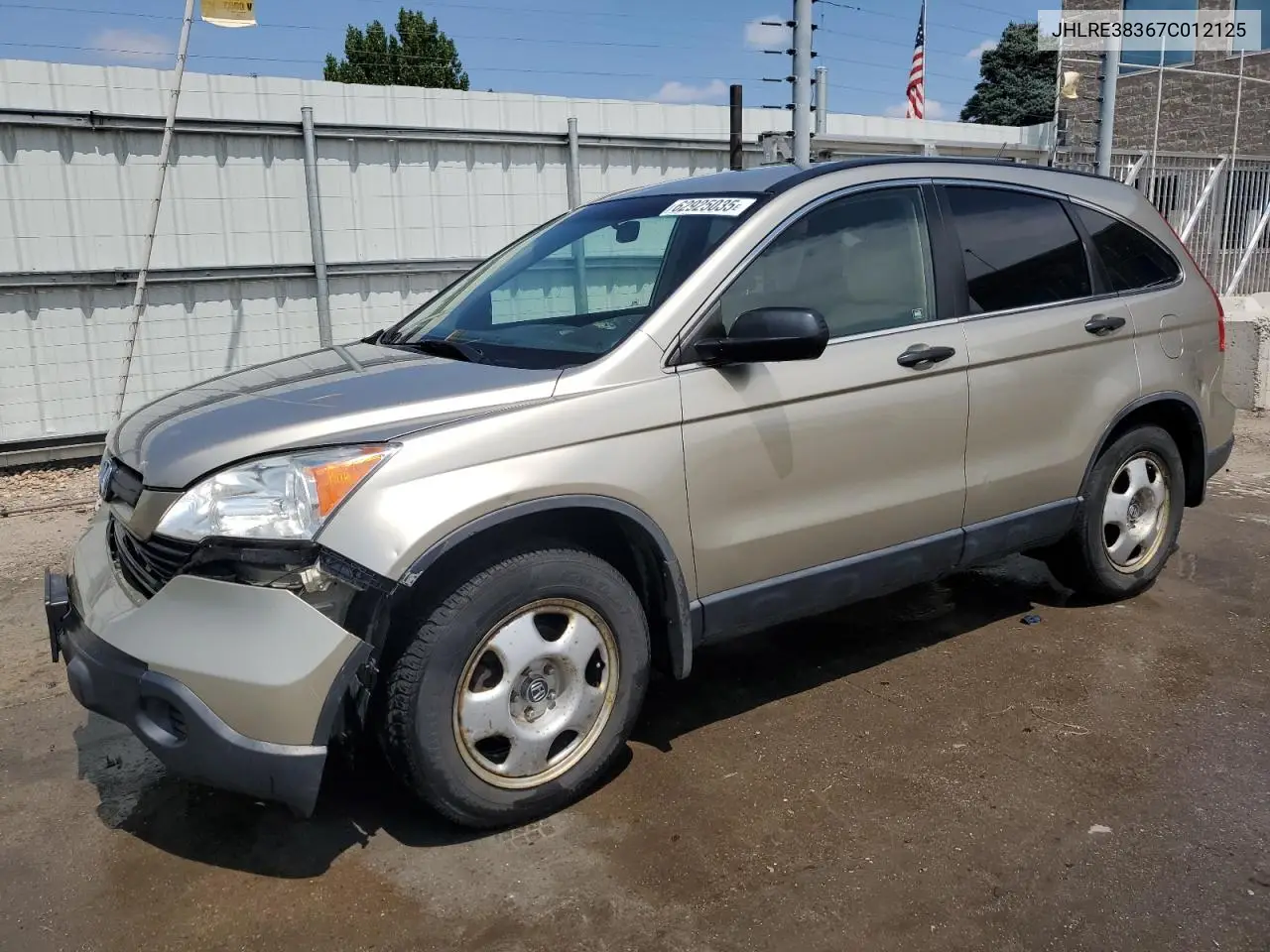 2007 Honda Cr-V Lx VIN: JHLRE38367C012125 Lot: 62925035