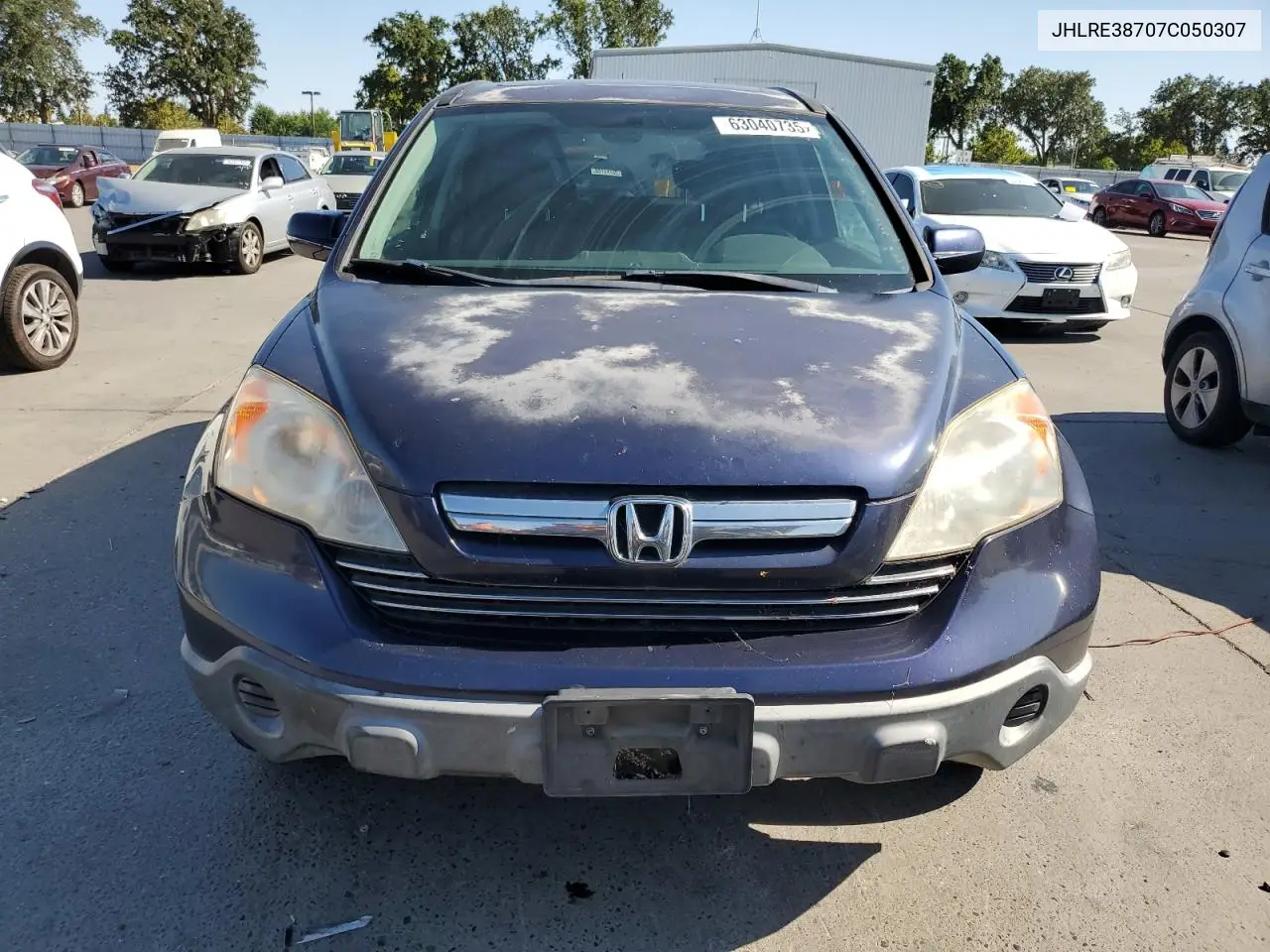 2007 Honda Cr-V Exl VIN: JHLRE38707C050307 Lot: 63040735