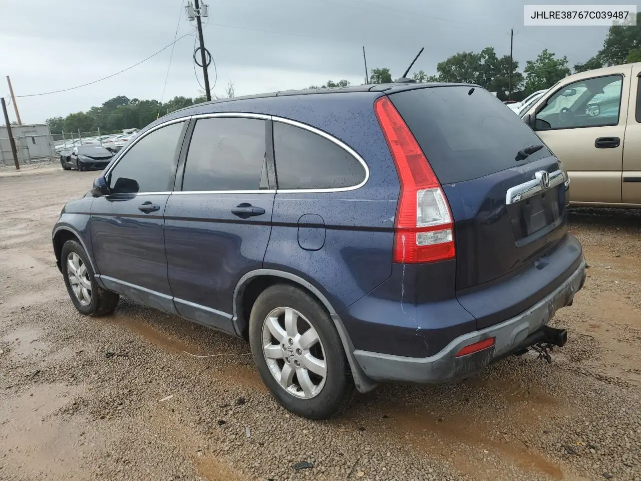 2007 Honda Cr-V Exl VIN: JHLRE38767C039487 Lot: 63157295