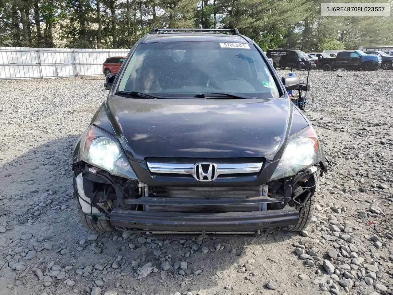 2008 Honda Cr-V Exl VIN: 5J6RE48708L023557 Lot: 57863925