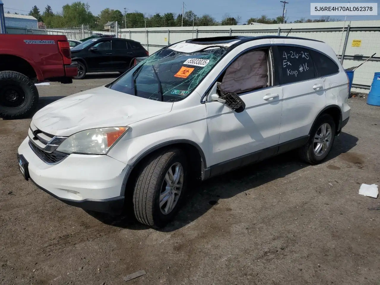 2010 Honda Cr-V Exl VIN: 5J6RE4H70AL062378 Lot: 55033035