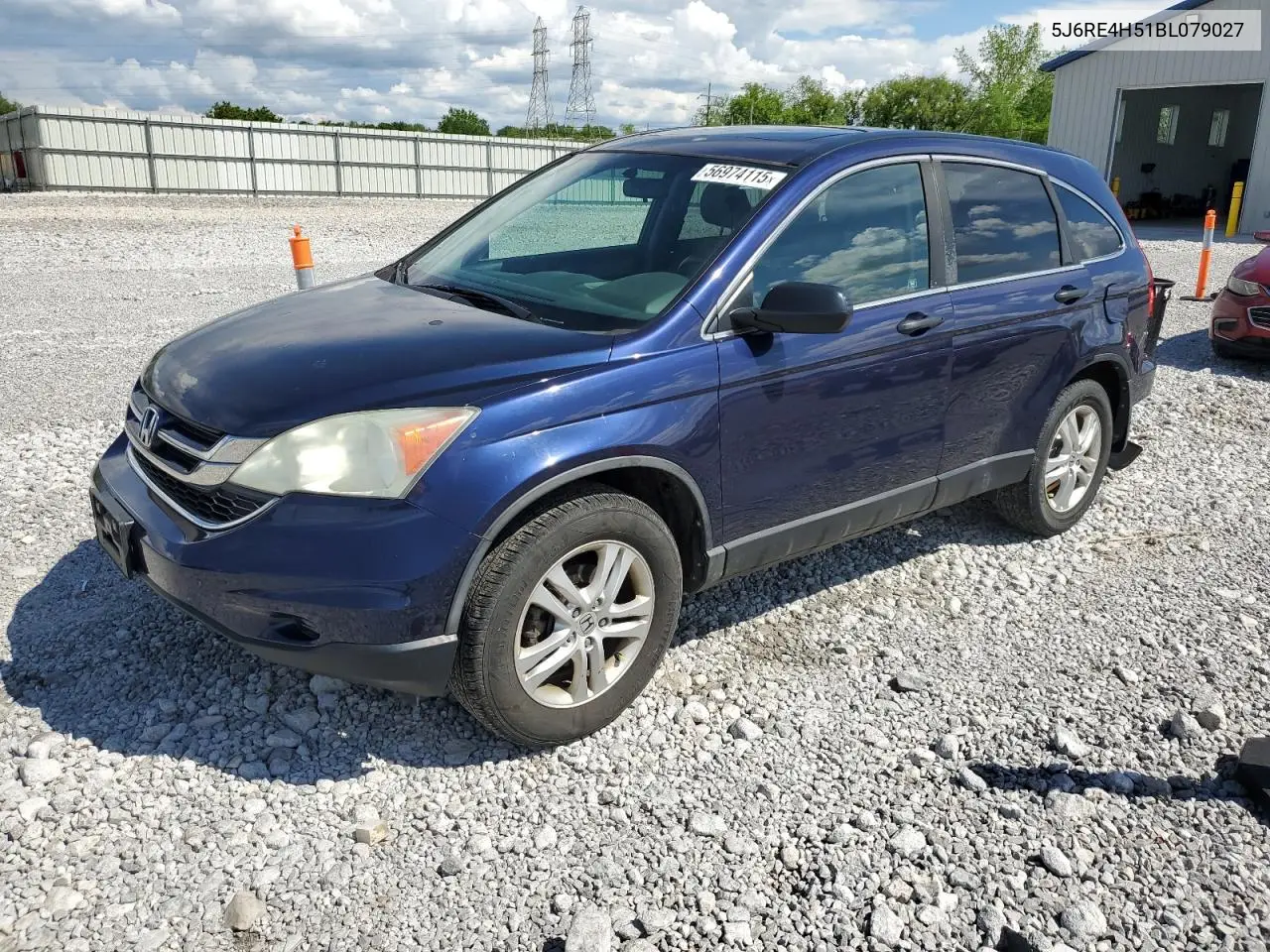 2011 Honda Cr-V Ex VIN: 5J6RE4H51BL079027 Lot: 56974115