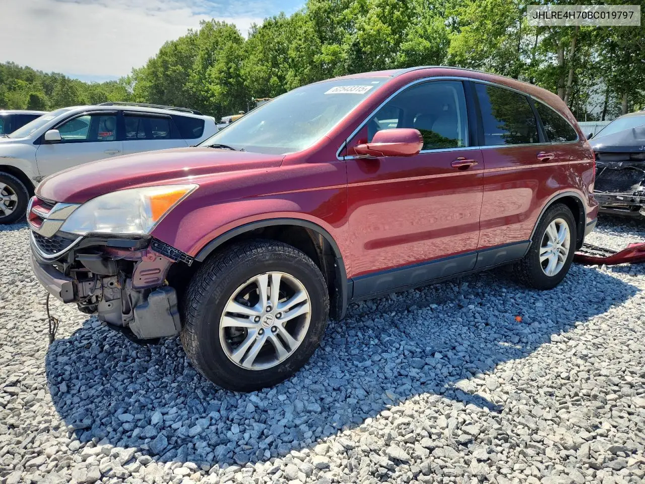 2011 Honda Cr-V Exl VIN: JHLRE4H70BC019797 Lot: 62543315