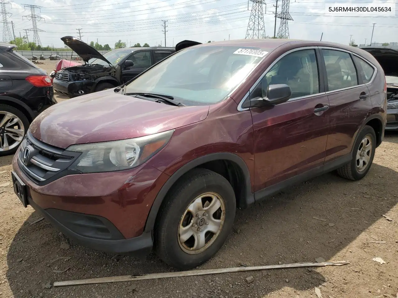 2013 Honda Cr-V Lx VIN: 5J6RM4H30DL045634 Lot: 57176905