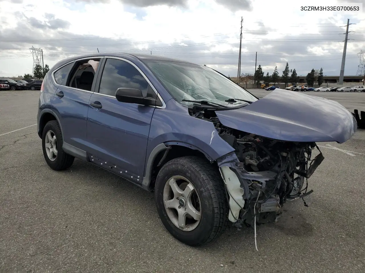 2014 Honda Cr-V Lx VIN: 3CZRM3H33EG700653 Lot: 56373835