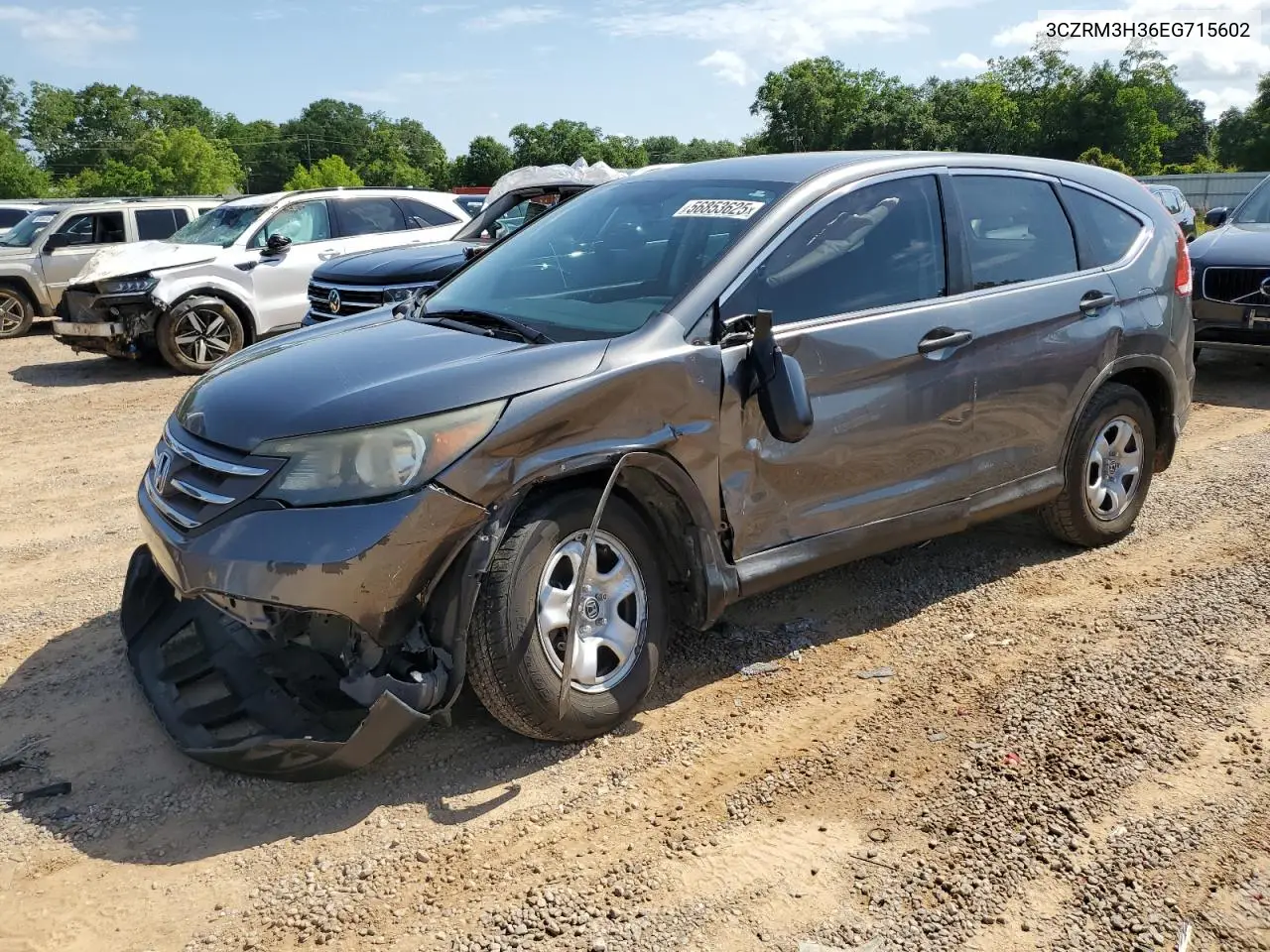 2014 Honda Cr-V Lx VIN: 3CZRM3H36EG715602 Lot: 56853625