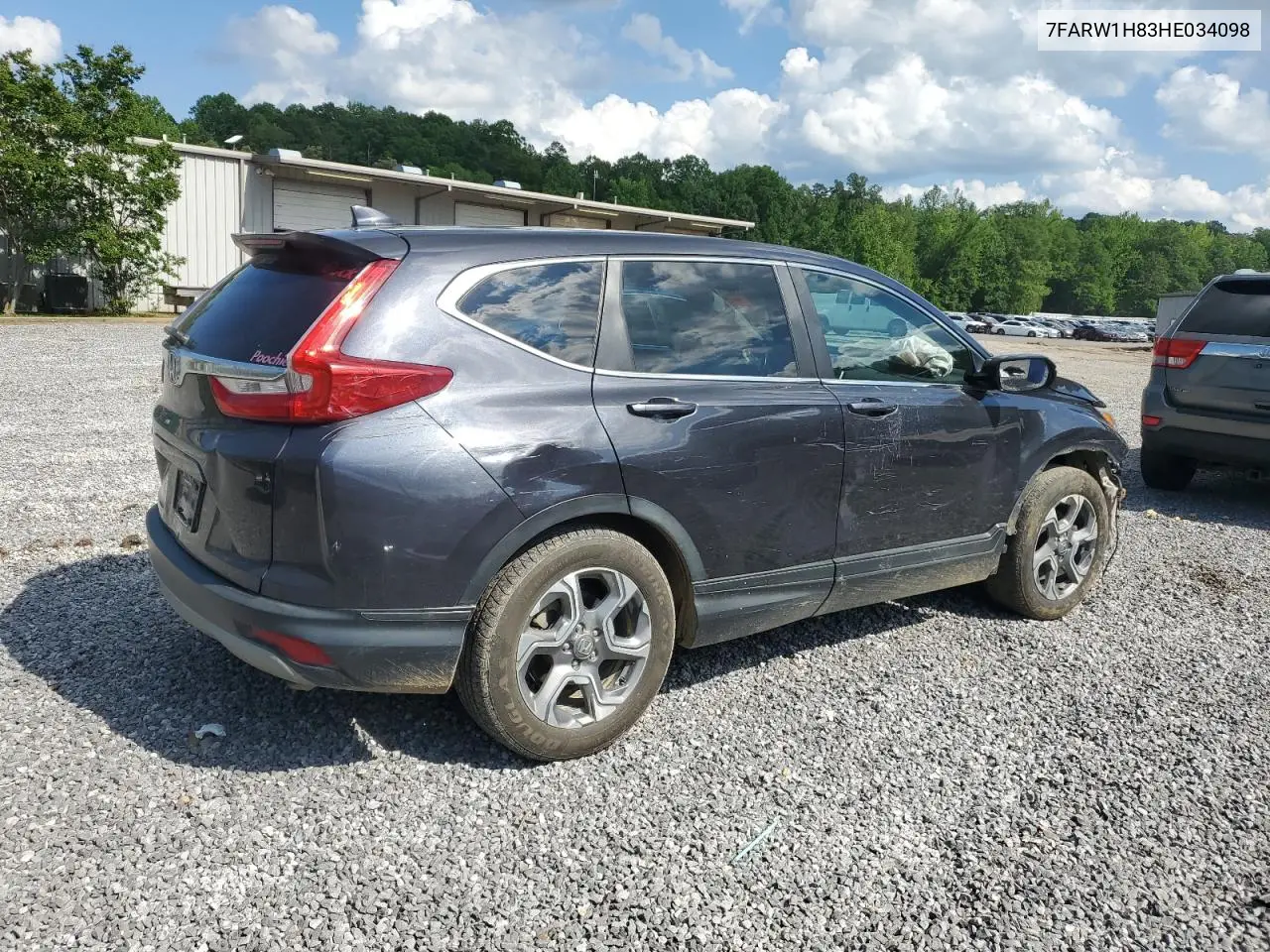 2017 Honda Cr-V Exl VIN: 7FARW1H83HE034098 Lot: 56876885