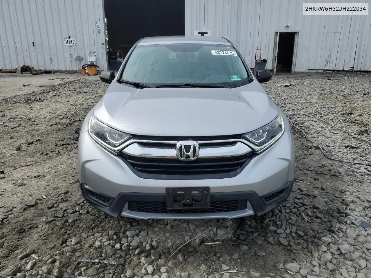 2018 Honda Cr-V Lx VIN: 2HKRW6H32JH222034 Lot: 53774535