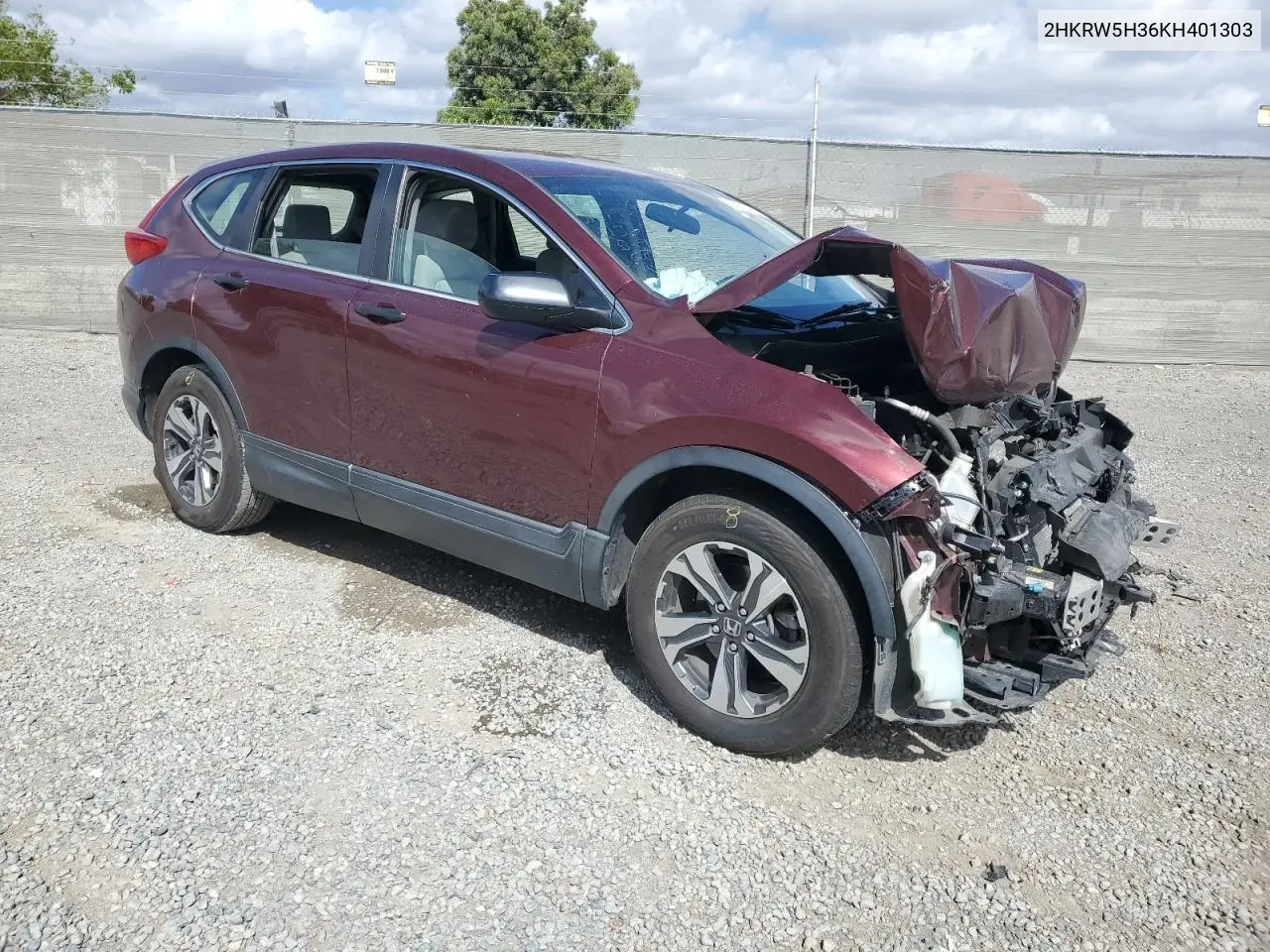 2019 Honda Cr-V Lx VIN: 2HKRW5H36KH401303 Lot: 56906475