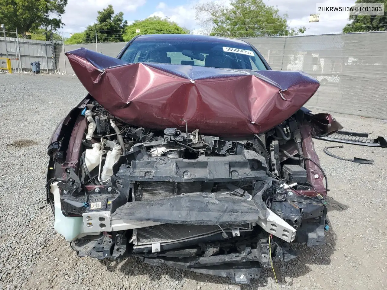 2019 Honda Cr-V Lx VIN: 2HKRW5H36KH401303 Lot: 56906475