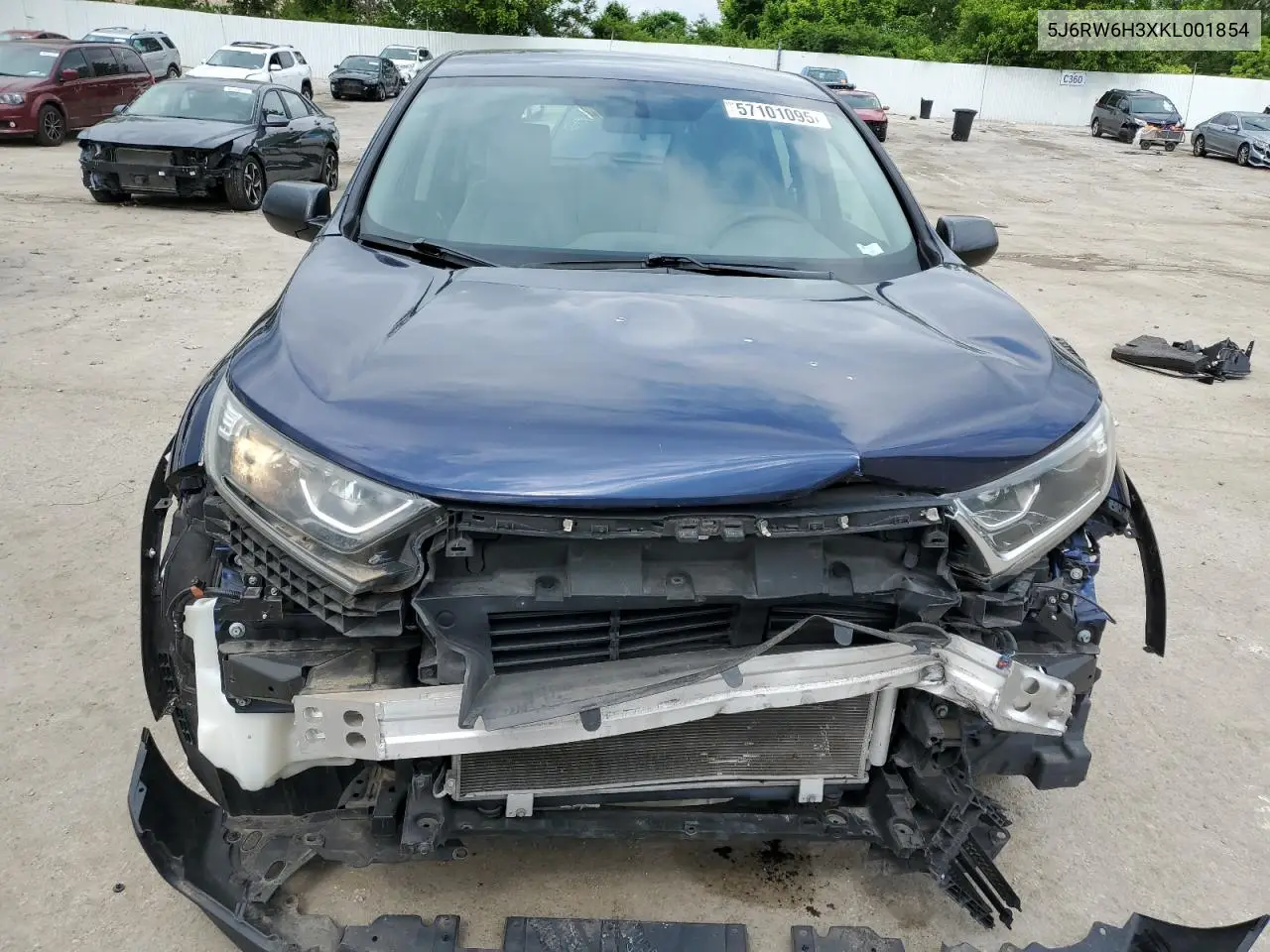 2019 Honda Cr-V Lx VIN: 5J6RW6H3XKL001854 Lot: 57101095