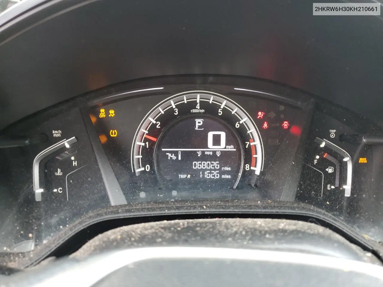 2019 Honda Cr-V Lx VIN: 2HKRW6H30KH210661 Lot: 59158785