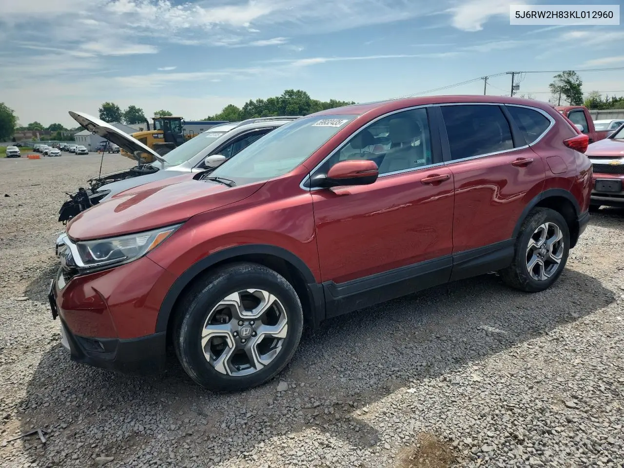 2019 Honda Cr-V Exl VIN: 5J6RW2H83KL012960 Lot: 59932435