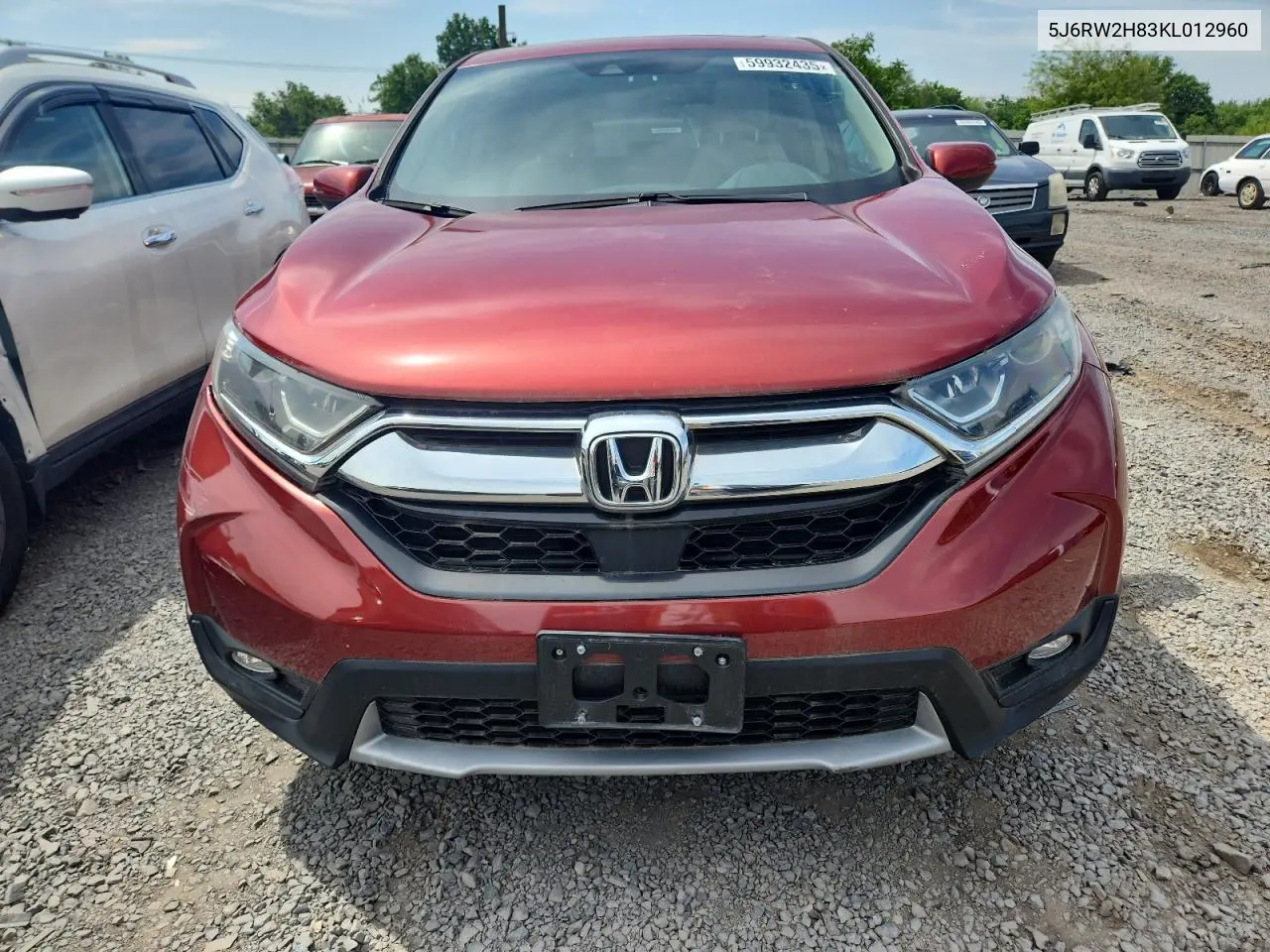 2019 Honda Cr-V Exl VIN: 5J6RW2H83KL012960 Lot: 59932435
