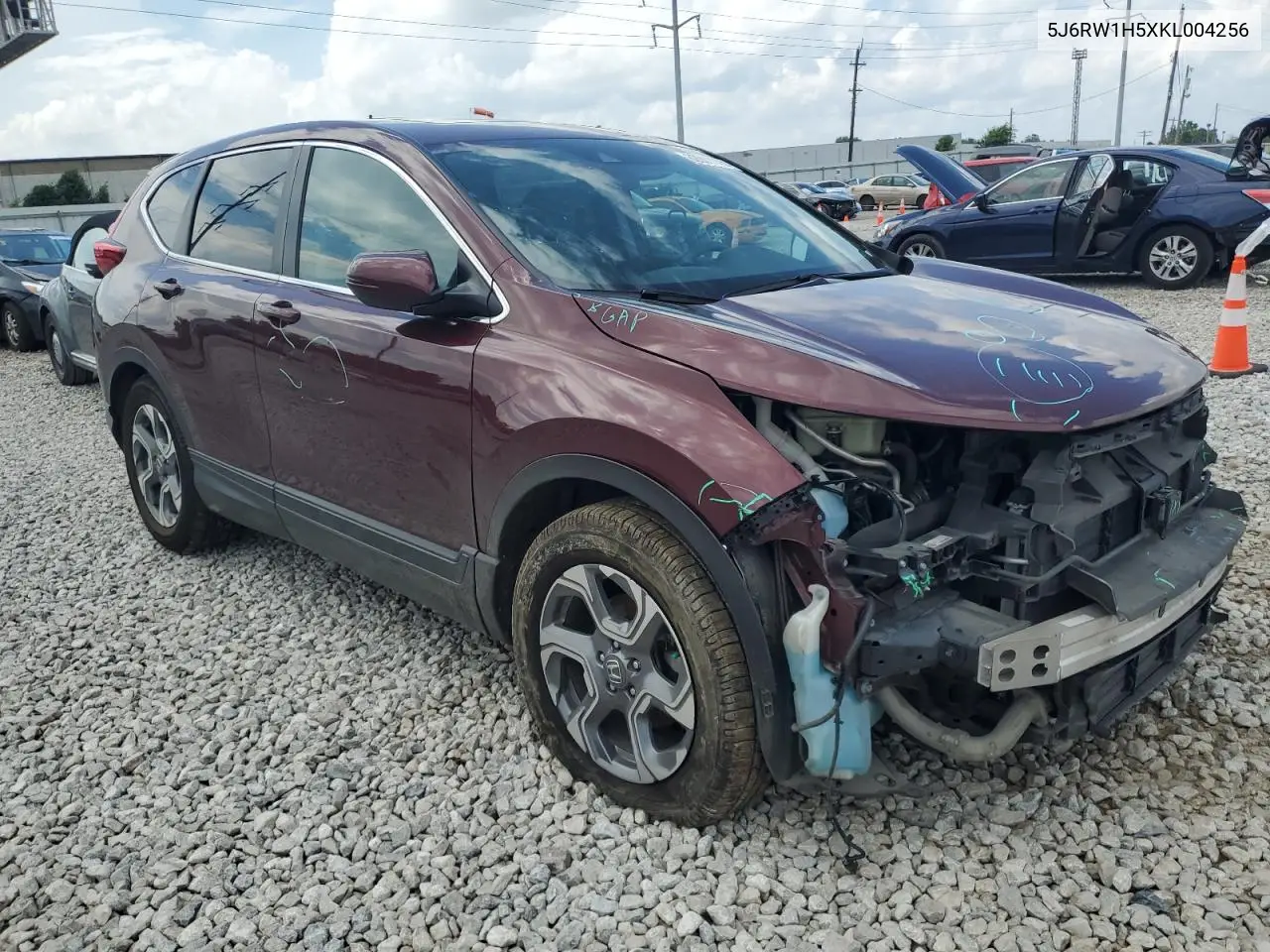 2019 Honda Cr-V Ex VIN: 5J6RW1H5XKL004256 Lot: 62001145